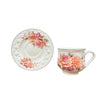 Filxhan Porcelani me Pjatë – Set Elegant me Lule Rozë dhe Pjeshkë
