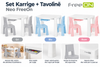 Set Tavoline + 2 Karrige per Femije Neo FreeOn – Gri, Blu, Roze