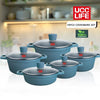 Set Tenxheresh UCC LIFE 10 Copë | Granite Non-Stick | Induksion