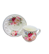Filxhan Porcelani me Pjatë – Set Elegant me Lule për Kafe dhe Çaj