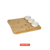 Set Servirje Danny Home me Bazë Bambuje dhe 3 Tasa Qeramike – 4 Copë