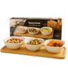 Set Servirimi Snack Danny Home | Tasa Qeramike me Bazë Bambuje