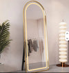 Pasqyrë Dekorative Gold me LED – 170 × 50 cm