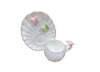 Filxhan Porcelani me Pjatë dhe Flutura 3D – Set Elegant për Kafe dhe Çaj