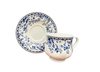 Filxhan Porcelani me Pjatë – Set Elegant me Motive Blu për Kafe dhe Çaj