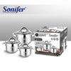 Set Tenxheresh Inox Sonifer – 6 Pjesë, të Përshtatshme për Induksion