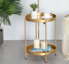 Tavoline me Dy Kate Gold, E Zeze dhe E Bardhe 50x40.5 cm